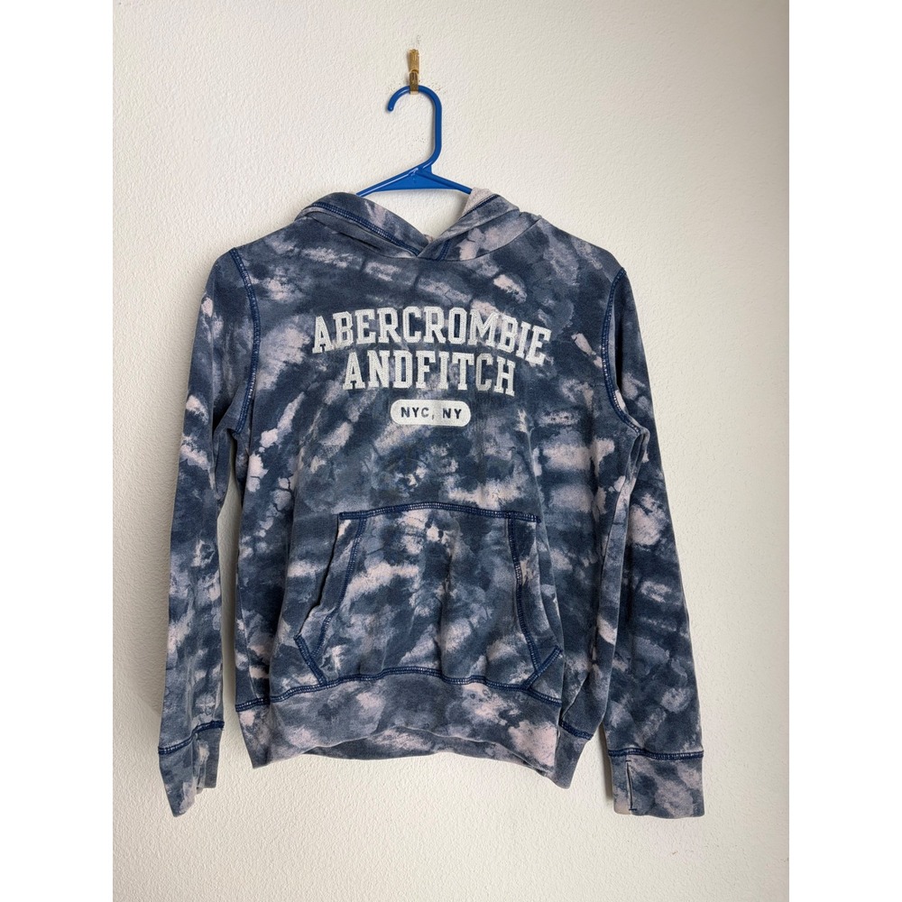 Abercrombie Fitch Tie‎ Dye Hoodie Sweatshirt Youth Girls 13 14 Blue Pink